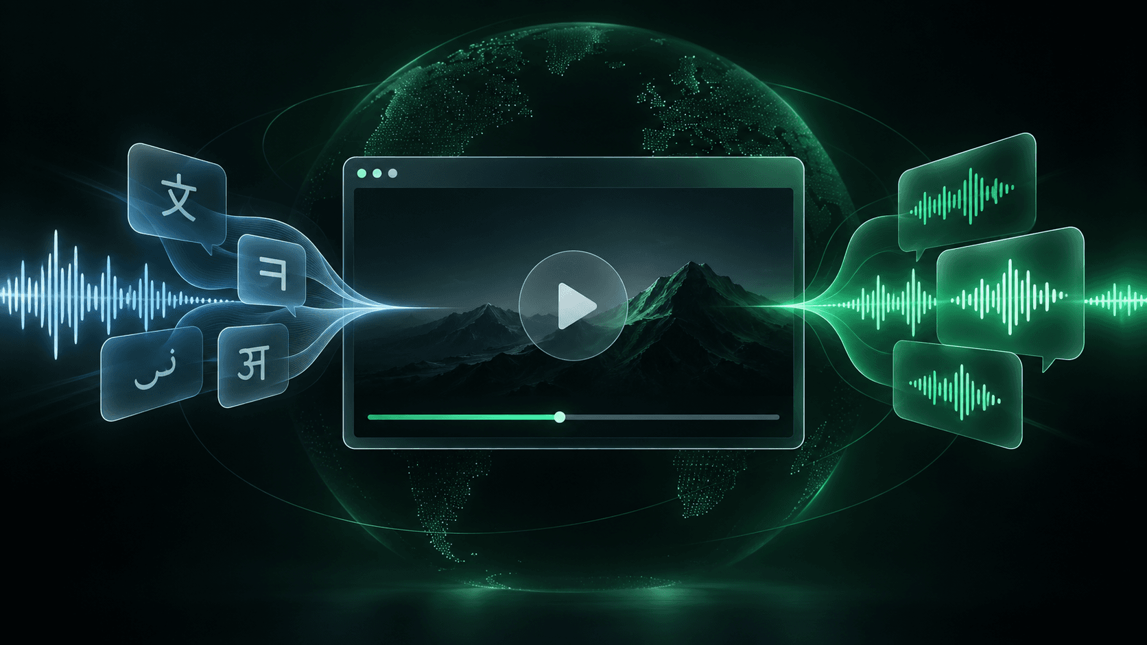 An online video being translated and dubbed in real time
